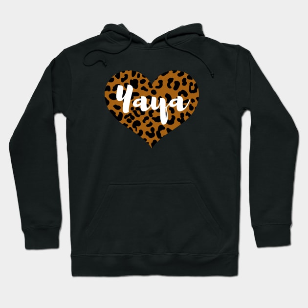 Cute Leopard Print Yaya Heart Hoodie by Hello Sunshine